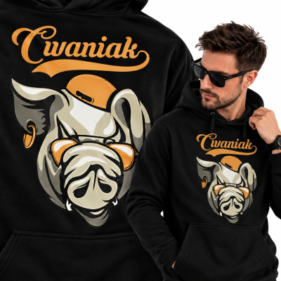 BLUZA Z KAPTUREM ANIMOWANA  CWANIAK
